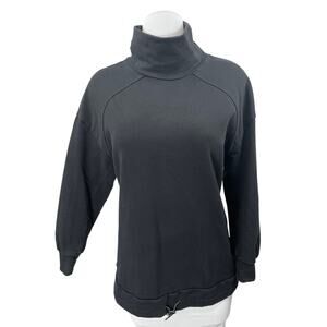 Varley Women's Black Long Sleeve Turtleneck Drawstring Sweatshirt Sweater Top S